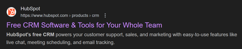 HubSpot organic search